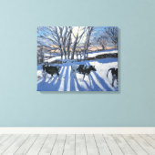 Friesische Kühe 2009 Leinwanddruck (Insitu (Holzboden))