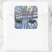 Friesische Kühe 2009 Quadratischer Aufkleber (Tasche)