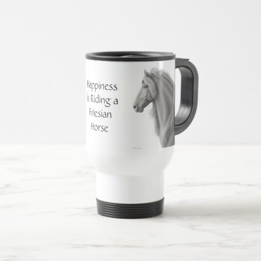 Friesische Pferdereise-Tasse Reisebecher (VorderseiteRechts)