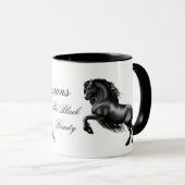 Friesische Rinder, gotische Schrift Tasse (VorderseiteRechts)