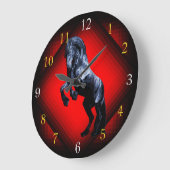 Friesischer Hengst Große Wanduhr (Winkel)