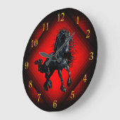 Friesischer Hengst Große Wanduhr (Winkel)