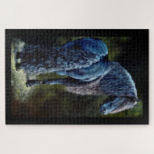 Friesischer Hengst im Rampenlicht, Gemälde j Puzzle (Horizontal)