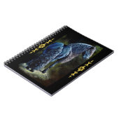 Friesischer Hengst im Rampenlicht, Gemälde Notizblock (Linke Seite)