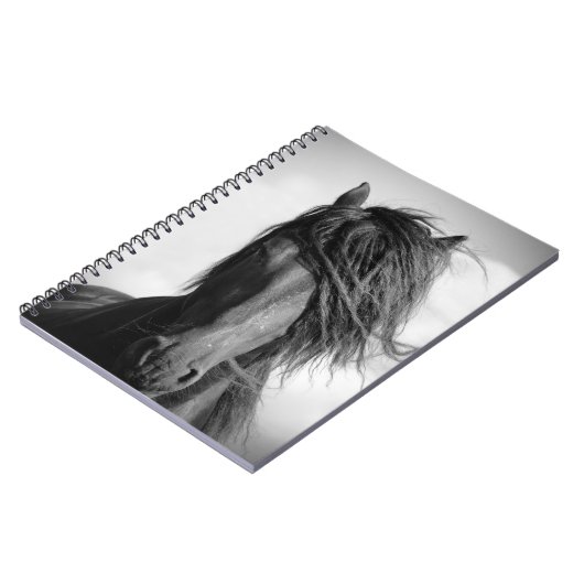 Friesischer Hengst im Wind. Notizblock (Linke Seite)