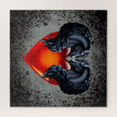 Friesischer Pferd/Schwarzer Frisischer Hengst/Herz Puzzle (Horizontal)