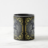 Friesischer Pferd, Silhouette/Gold/Schwarz/Schwarz Tasse (Zentrum)