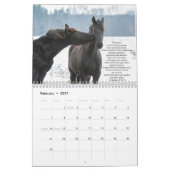 Friesischer Pferdekalender mit Bibel-Versen Kalender (Feb 2027)
