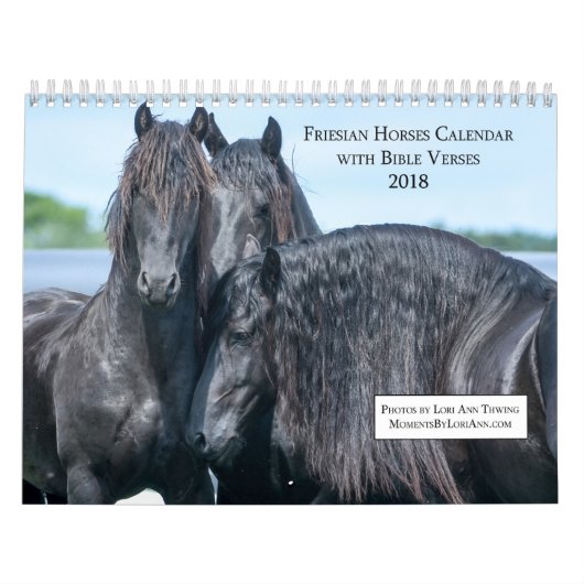Friesischer Pferdekalender mit Bibel-Versen Kalender (Titelbild)