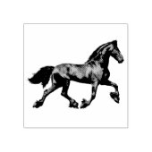 Friesischer schwarzer Hengst, die schwarze Schönhe Gummistempel (Prägung)