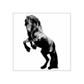 Friesischer schwarzer Hengst, die schwarze Schönhe Gummistempel (Prägung)