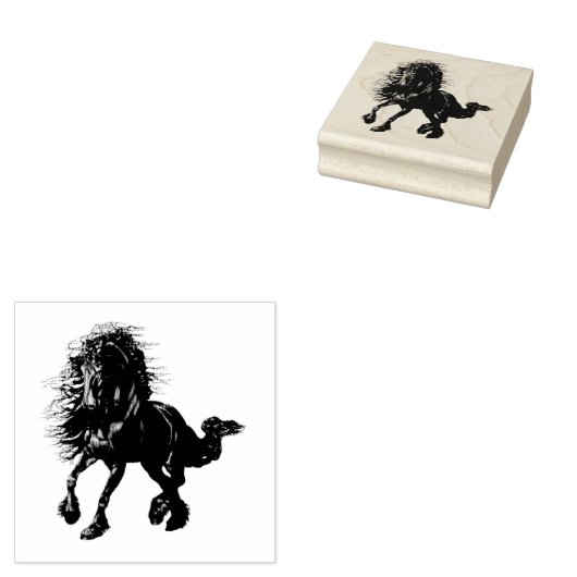 Friesischer, schwarzer Hengst, ich Liebe mein Frie Gummistempel (Stempel)