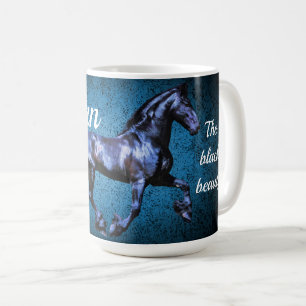 Friesischer schwarzer Hengst/schwarze Schönheit, p Kaffeetasse