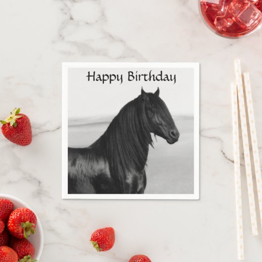 Friesischer schwarzer Hengst Serviette (Beispiel)