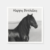 Friesischer schwarzer Hengst Serviette (Vorderseite)