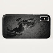 Friesischer schwarzer Stallion, die schwarze Case-Mate iPhone Hülle (Rückseite (Horizontal))