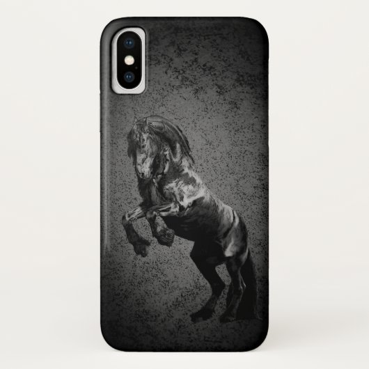 Friesischer schwarzer Stallion, die schwarze Case-Mate iPhone Hülle (Rückseite)