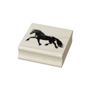 Friesischer schwarzer Stallion, die schwarze Gummistempel