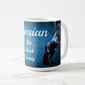 Friesischer schwarzer Stallion/schwarze Schönheit, Kaffeetasse (VorderseiteRechts)