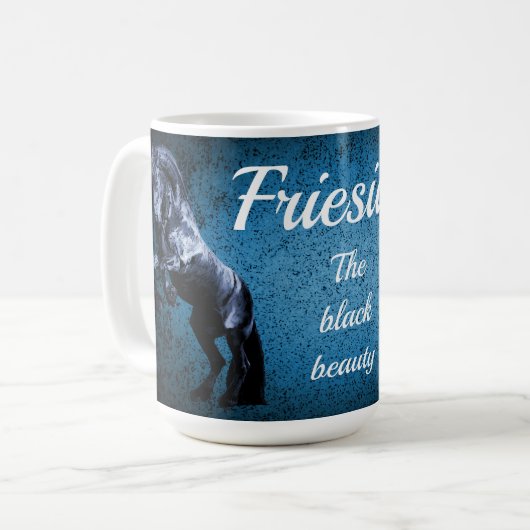 Friesischer schwarzer Stallion/schwarze Schönheit, Kaffeetasse (Vorderseite Links)