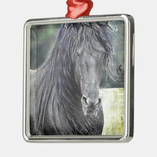 Friesischer Stallion Silbernes Ornament (Links)