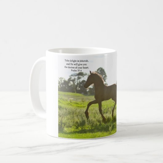 Friesisches Fohlenpsalm-37:4 Kaffeetasse (Vorderseite Links)