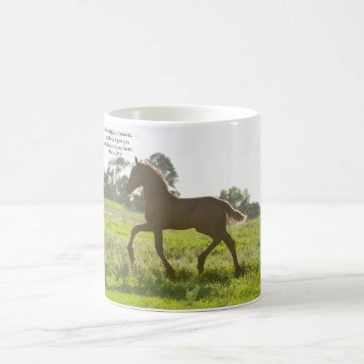 Friesisches Fohlenpsalm-37:4 Kaffeetasse (Mittel)