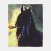 Friesisches Glühen, friesisches Pferd, schwarzer Fleecedecke (Vorderseite)