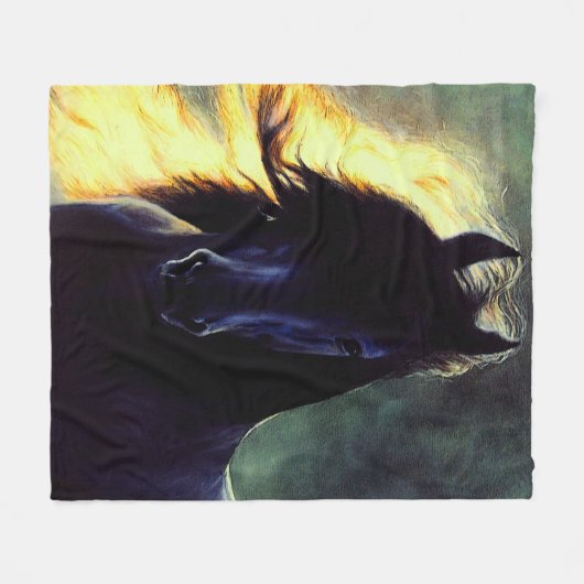 Friesisches Glühen, friesisches Pferd, schwarzer Fleecedecke (Vorderseite (Horizontal))