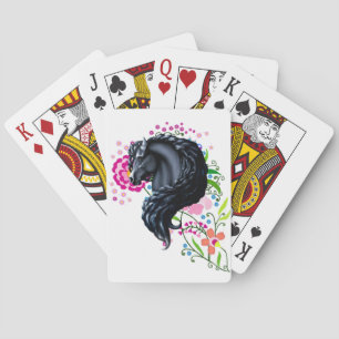 Friesisches Pferd, der schwarze Schönheit Stallion Spielkarten