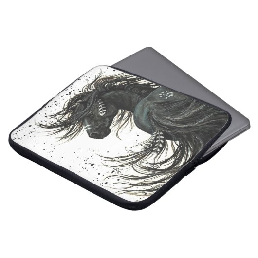 Friesisches Pferd durch Bihrle Laptop-Hülse Laptopschutzhülle (Vorne Oben)