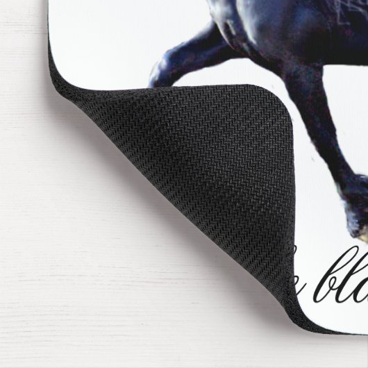 Friesisches Pferd, Hengst, die schwarze SchönheitM Mousepad (Ecke)
