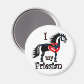 friesisches Pferd, keltisches Design Magnet (Vorderseite/Rückseite)