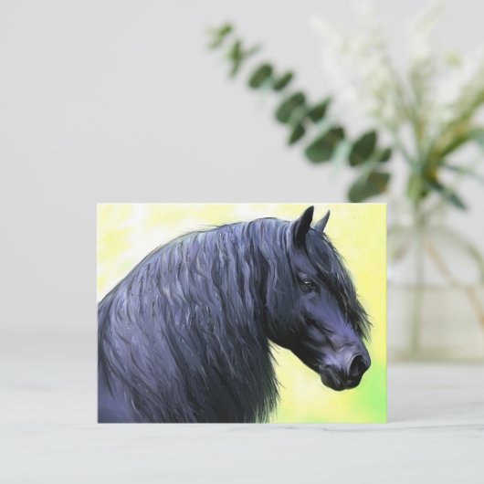friesisches Pferd Postkarte (Stehend Vorderseite)