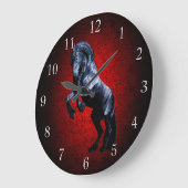 Friesisches Pferd, schwarzer Große Wanduhr (Winkel)