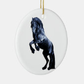 Friesisches Pferd, schwarzer Schönheit Stallion, Keramik Ornament (Rechts)