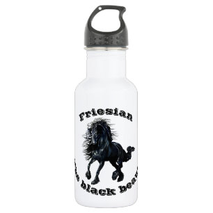 Friesisches Pferd, schwarzer Schönheit Stallion Trinkflasche