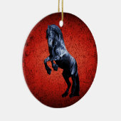 Friesisches Pferd, schwarzer Schönheitshengst, Car Keramik Ornament (Rechts)