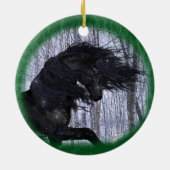 Friesisches Winterwunderland-Pferd 3 Ornament (Hinten)