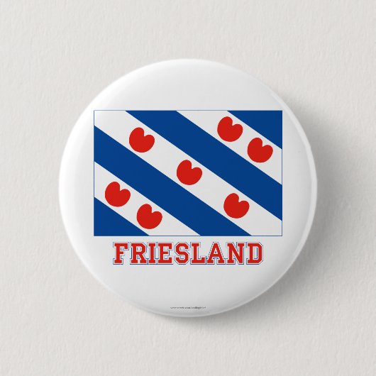 Friesland-Flagge mit Namen Button (Vorderseite)