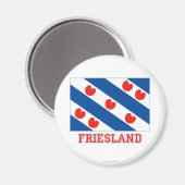 Friesland-Flagge mit Namen Magnet (Vorderseite/Rückseite)