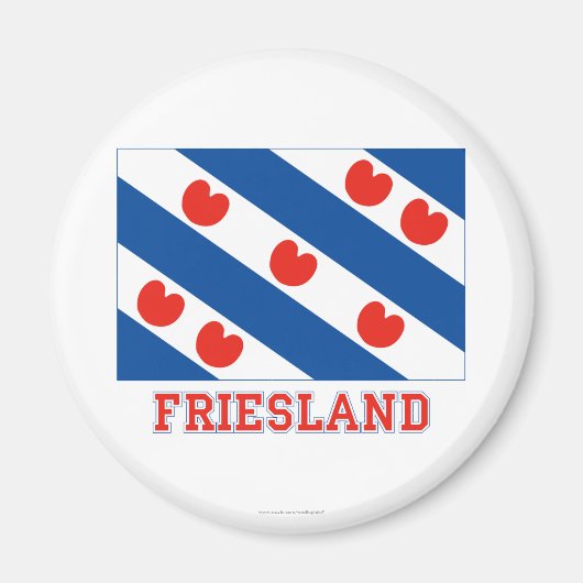 Friesland-Flagge mit Namen Magnet (Vorne)