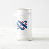 Friesland-Flaggen-Tasse Bierglas (Vorderseite Links)