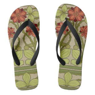 Frieze Border Art Nouveau Floral Badesandalen