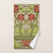 Frieze Border Art Nouveau Floral Badhandtuch Set (Handtuch)