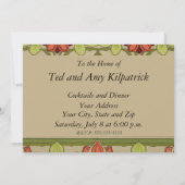 Frieze Border Art Nouveau Floral Einladung (Rückseite)