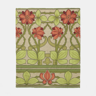 Frieze Border Art Nouveau Floral Fleecedecke