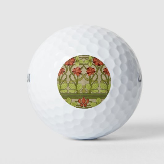 Frieze Border Art Nouveau Floral Golfball (Vorderseite)