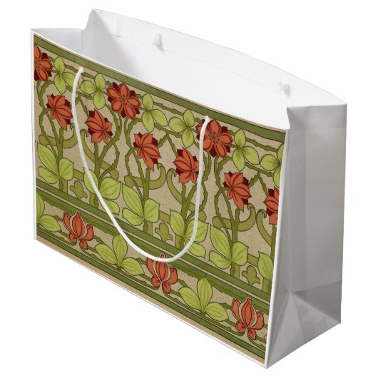 Frieze Border Art Nouveau Floral Große Geschenktüte (Rückseite Schrägansicht)