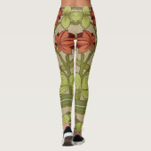 Frieze Border Art Nouveau Floral Leggings (Rückseite)